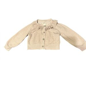 First Impressions Cream/Shimmering Gold Sweater Cardigan